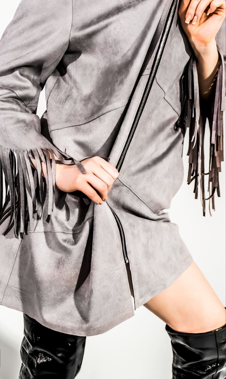 Stunning Gray Suede Coat