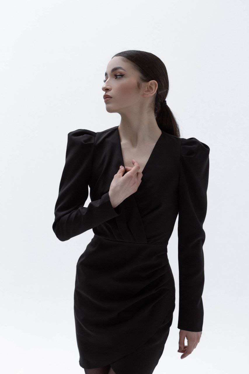 Sophisticated Long-Sleeve Black Dress