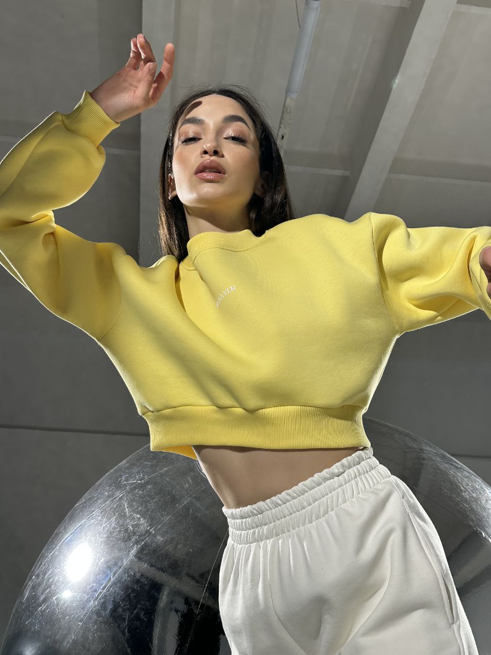 Candy Yellow cropped sweatshirt