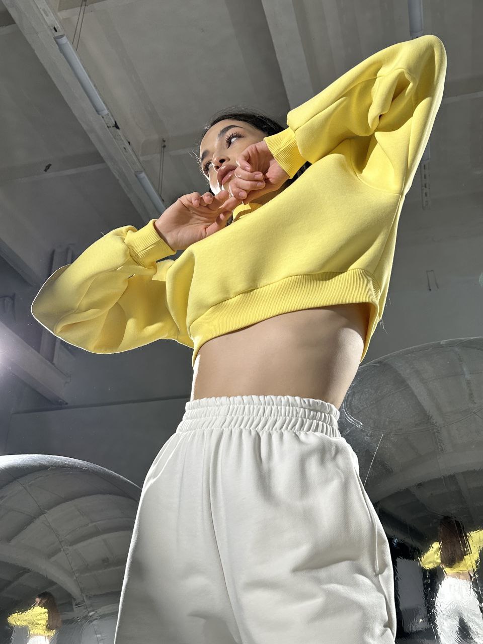 Candy Yellow cropped sweatshirt