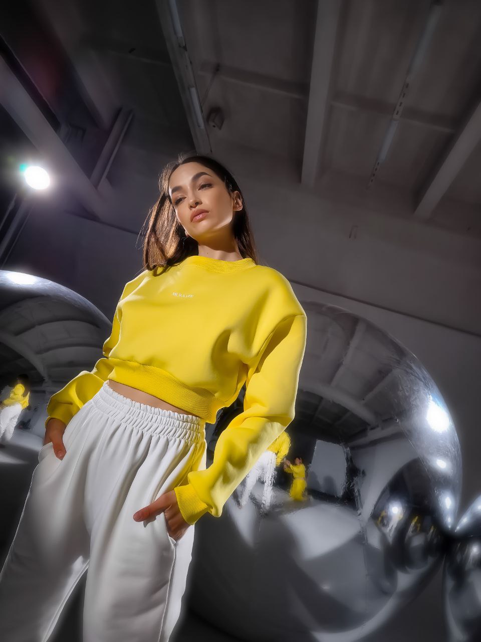 Candy Yellow cropped sweatshirt