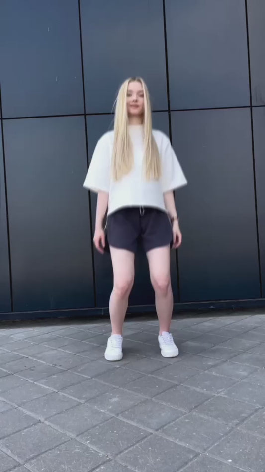 White Shirt and Pink Shorts Set